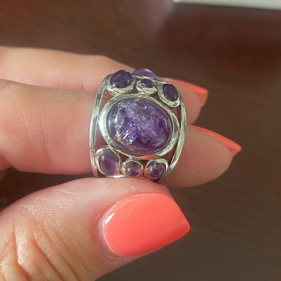 Sterling silver and amethyst ring - Picture 4 of 5